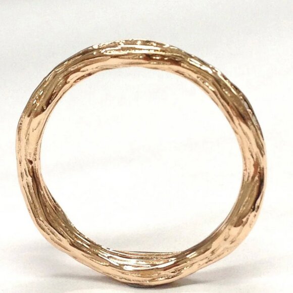 Art Deco Diamond Hand Crafted Twig Eternity Wedding Band in rose gold - size 6 - Picture 3 of 4